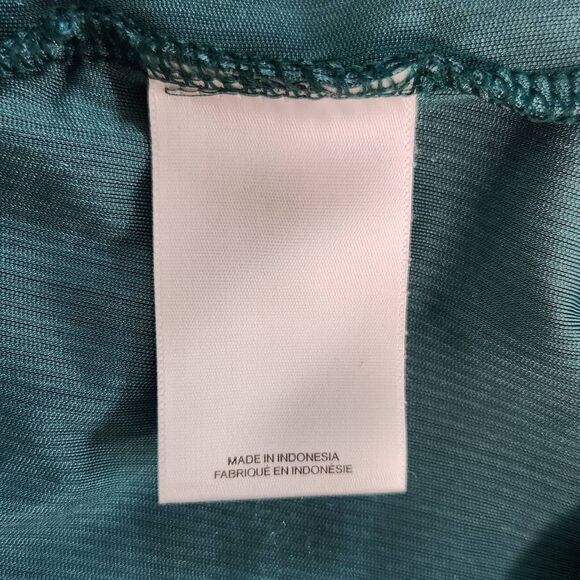 Express Green Velvet Ribbed Wrap Top NWT Size XS Dressy Green Velvet Top - Picture 9 of 10